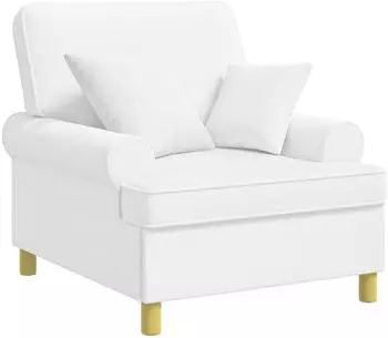 vidaXL XL-Sessel mit Kissen, wei&szlig;, Stoff (42043493)