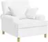 vidaXL XL-Sessel mit Kissen, weiß, Stoff (42043493)