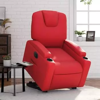 vidaXL Relaxsessel mit elektrischer Aufstehhilfe, rot, Kunstleder (3204449)