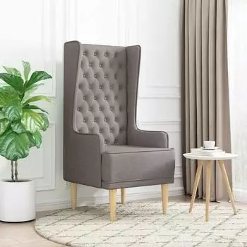 vidaXL Hochlehner mit Knopfheftung, taupe, Stoff (42042485)