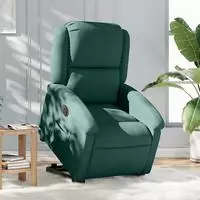 vidaXL Relaxsessel mit Aufstehhilfe Elektrisch Dunkelgr&uuml;n Samt