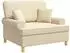vidaXL Sessel mit Kissen, creme, Stoff
