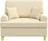 vidaXL Sessel mit Kissen, creme, Stoff