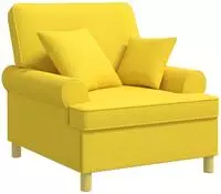 vidaXL XL-Sessel mit Kissen Helles Gelb Stoff