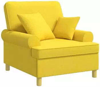 vidaXL XL-Sessel mit Kissen, Stoff, hellgelb
