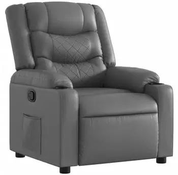 vidaXL Pamonus Relaxsessel manuell neigbar, Kunstleder, grau (374122)