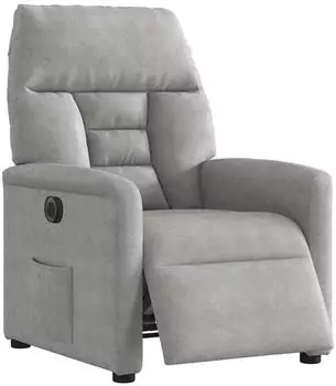 vidaXL Relaxsessel elektrisch, hellgrau, Mikrofasergewebe (3303074)