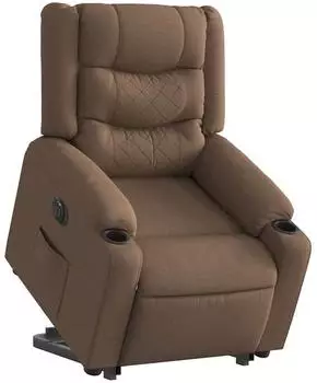 vidaXL Relaxsessel mit Aufstehhilfe, elektrisch, braun, Stoff (3310276)