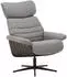 MCA Furniture ULLA Loungesessel mit Hocker, grau, Stoffbezug, Eiche Nachbildung