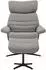MCA Furniture ULLA Loungesessel mit Hocker, grau, Stoffbezug, Eiche Nachbildung