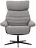 MCA Furniture ULLA Loungesessel mit Hocker, grau, Stoffbezug, Eiche Nachbildung