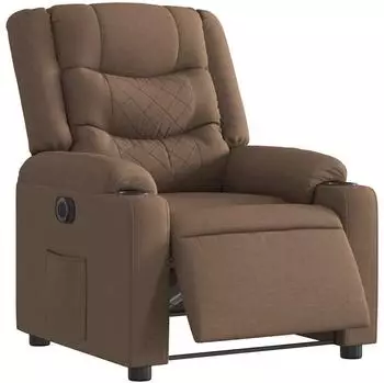 vidaXL Elektrisch verstellbarer Relaxsessel, Stoff, braun (3310248)