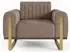 Selsey Parissa Sessel, Samt, beige, goldene Füße