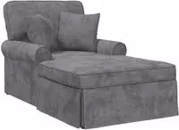 vidaXL Chaise Lounge mit Rock Dunkelgrau 157 x 91 x 91 cm ARES