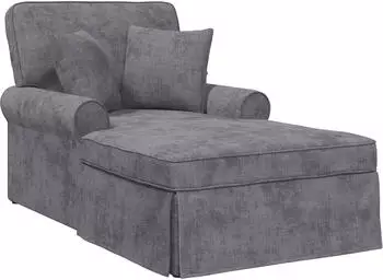 vidaXL ARES Chaiselongue mit Rock, dunkelgrau, 157x91x91cm