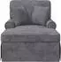 vidaXL ARES Chaiselongue mit Rock, dunkelgrau, 157x91x91cm