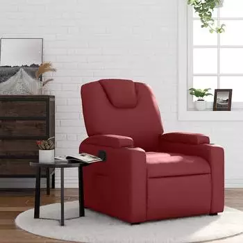 vidaXL Relaxsessel weinrot, Kunstleder, verstellbar (372393)