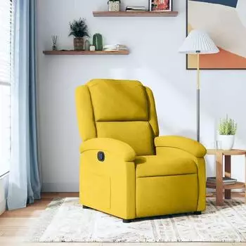 vidaXL Relaxsessel Samt, gelb, verstellbar
