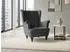 Beautysofa Falco Chesterfield-Sessel Webstoff anthrazit, Wenge-Holzbeine (Raven18)