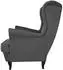 Beautysofa Falco Chesterfield-Sessel Webstoff anthrazit, Wenge-Holzbeine (Raven18)