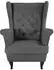 Beautysofa Falco Chesterfield-Sessel Webstoff anthrazit, Wenge-Holzbeine (Raven18)