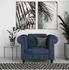 Dorel Home Felix Chesterfield-Sessel blau, Veloursstoff, verstellbare Rückenlehne (14569218-0)