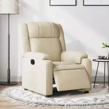 vidaXL Elektrischer Relaxsessel, Stoff, creme (3205187)