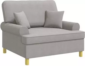 vidaXL XXL-Sessel mit Kissen, Stoff, wolkengrau