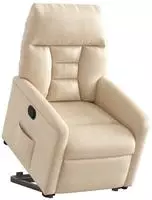 vidaXL Relaxsessel mit Aufstehhilfe Beige Mikrofasergewebe