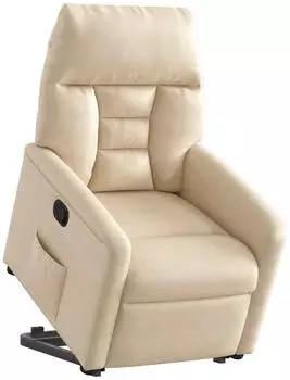 vidaXL Relaxsessel mit Aufstehhilfe, beige, Mikrofasergewebe (3303092)