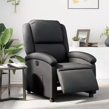 vidaXL Relaxsessel elektrisch, Echtleder, schwarz (3204254)