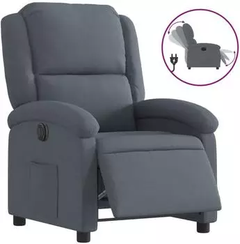 vidaXL Elektrischer Relaxsessel dunkelgrau Samt (3204279)