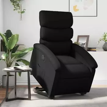 vidaXL Relaxsessel mit Aufstehhilfe, elektrisch, schwarz, Kunstleder (3204054)