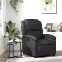 vidaXL Relaxsessel Echtleder Schwarz