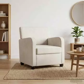 vidaXL Sessel, Samt, creme