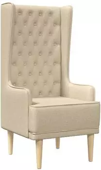 vidaXL Hochlehner mit Knopfheftung, creme, Stoff (42042486)