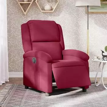 vidaXL Elektrischer Relaxsessel Samt weinrot (3204283)