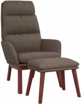 vidaXL Relaxsessel mit Hocker, Stoff, taupe (3097572)