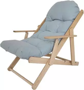 HomCom Relaxsessel klappbar, Polsterung, Buchenholz, hellgrau, 71x89x96cm