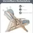 HomCom Relaxsessel klappbar, Polsterung, Buchenholz, hellgrau, 71x89x96cm