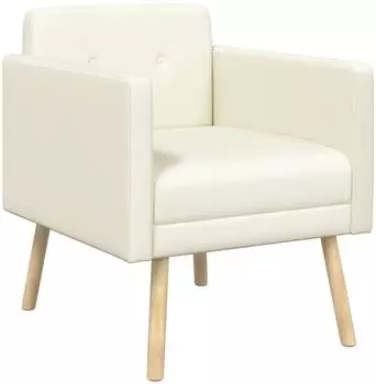 vidaXL Akzentstuhl cremefarben Cord-Samt (42044810)