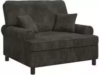 vidaXL XXL-Sessel mit Kissen Dunkelbraun 1,5 Linien Stoff