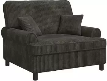 vidaXL XXL-Sessel mit Kissen, 1,5-Linien-Stoff, dunkelbraun (42043500)