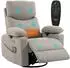 HomCom Elektrischer Relaxsessel 270° drehbar, Massage & Wärme, hellgrau