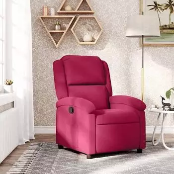 vidaXL Relaxsessel Samt, weinrot (371802)