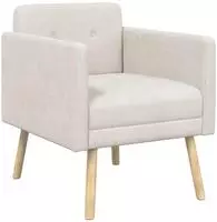 vidaXL Akzentstuhl Creme Chenille-Stoff