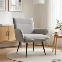 vidaXL Sessel Hellgrau Boucl&eacute;