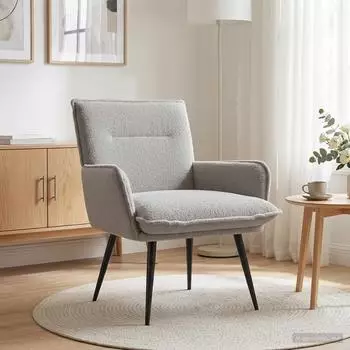 vidaXL Sessel hellgrau Boucl&eacute;