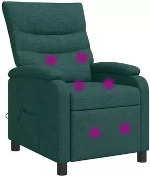vidaXL Massage-Relaxsessel dunkelgr&uuml;n, Stoff (42034914)