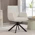 HomCom Drehbarer Loungesessel mit Armlehne, Wolle-Leinenoptik, cremeweiß